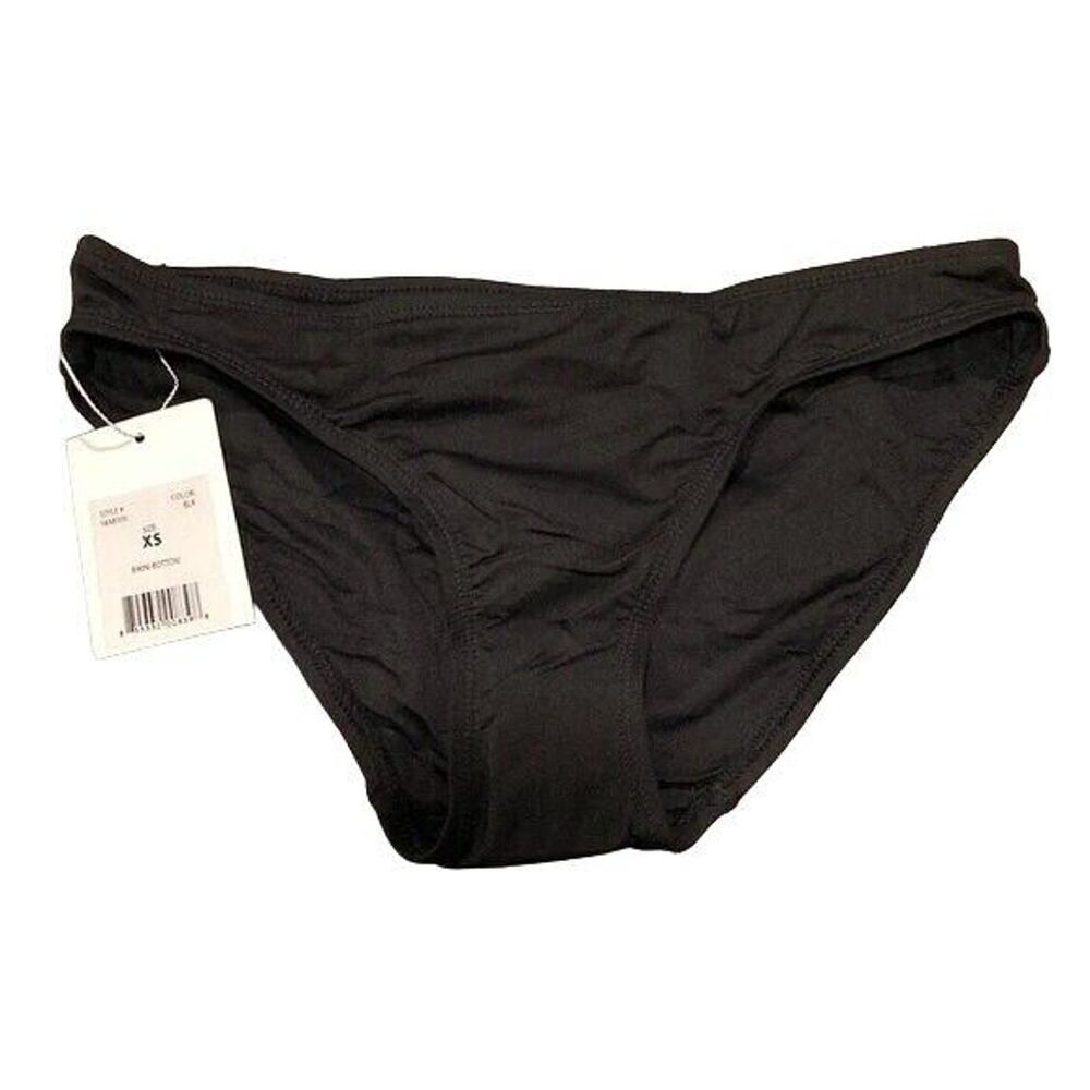 NWT Andie Swim The Bikini Bottom Medium Coverage Leg Cut Low Rise XS Black #3748 - Picture 2 of 15
